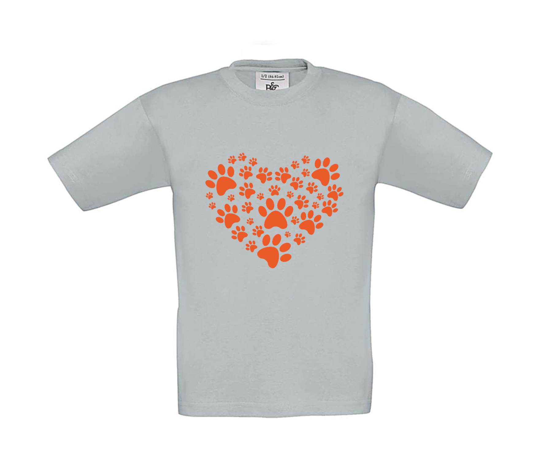 T-Shirt Kinder Hunde - Herz aus Hundepfoten