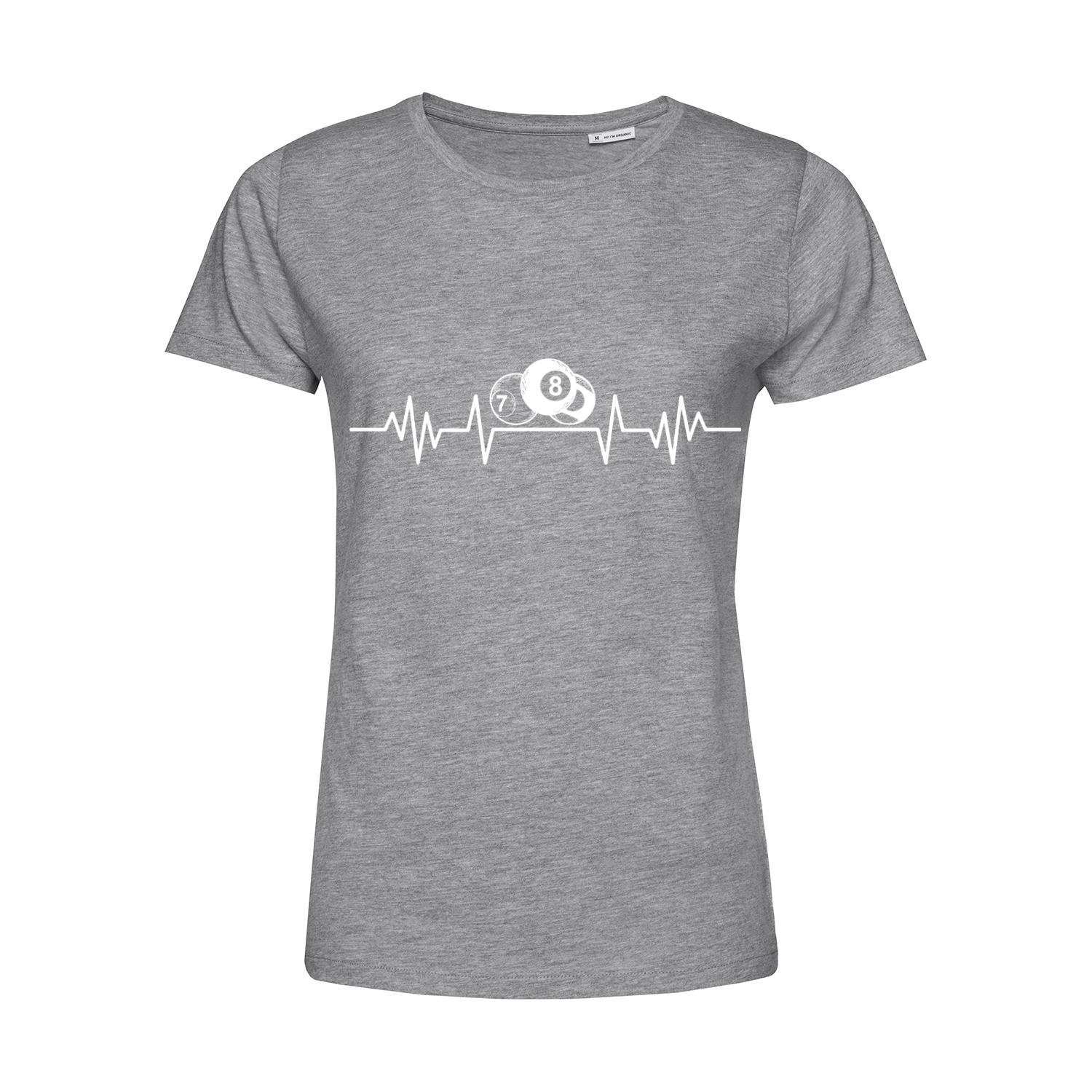 Nachhaltiges T-Shirt Damen Billard weiße Herzstromkurve