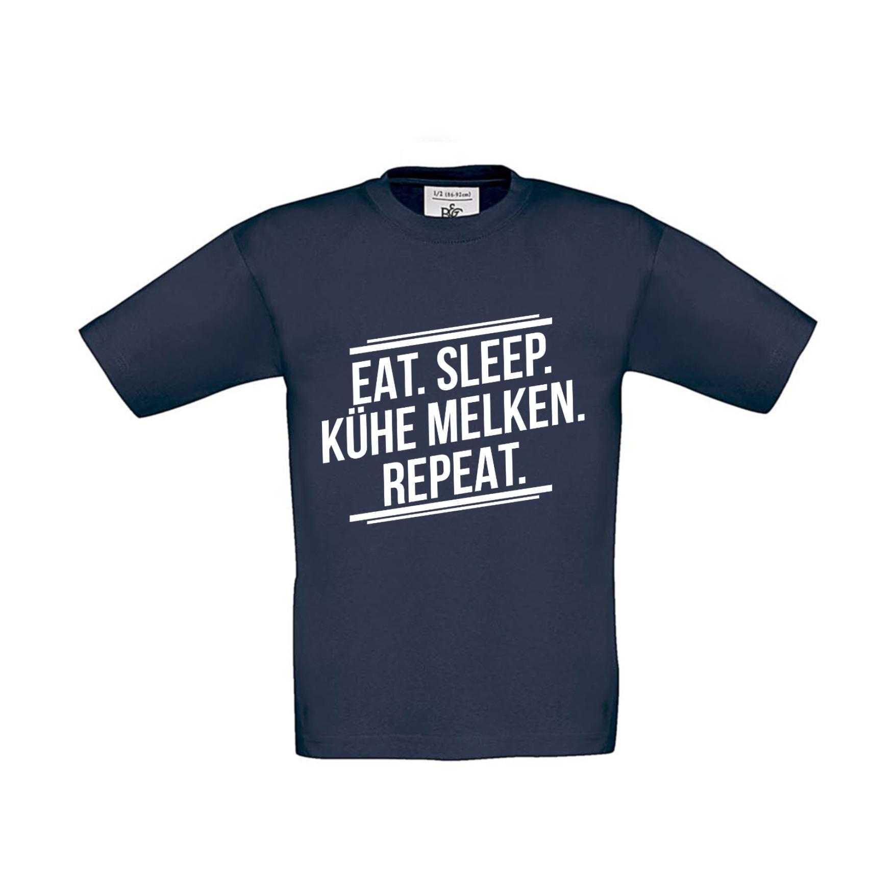 T-Shirt Kinder Landwirt - Eat Sleep Kühe melken Repeat