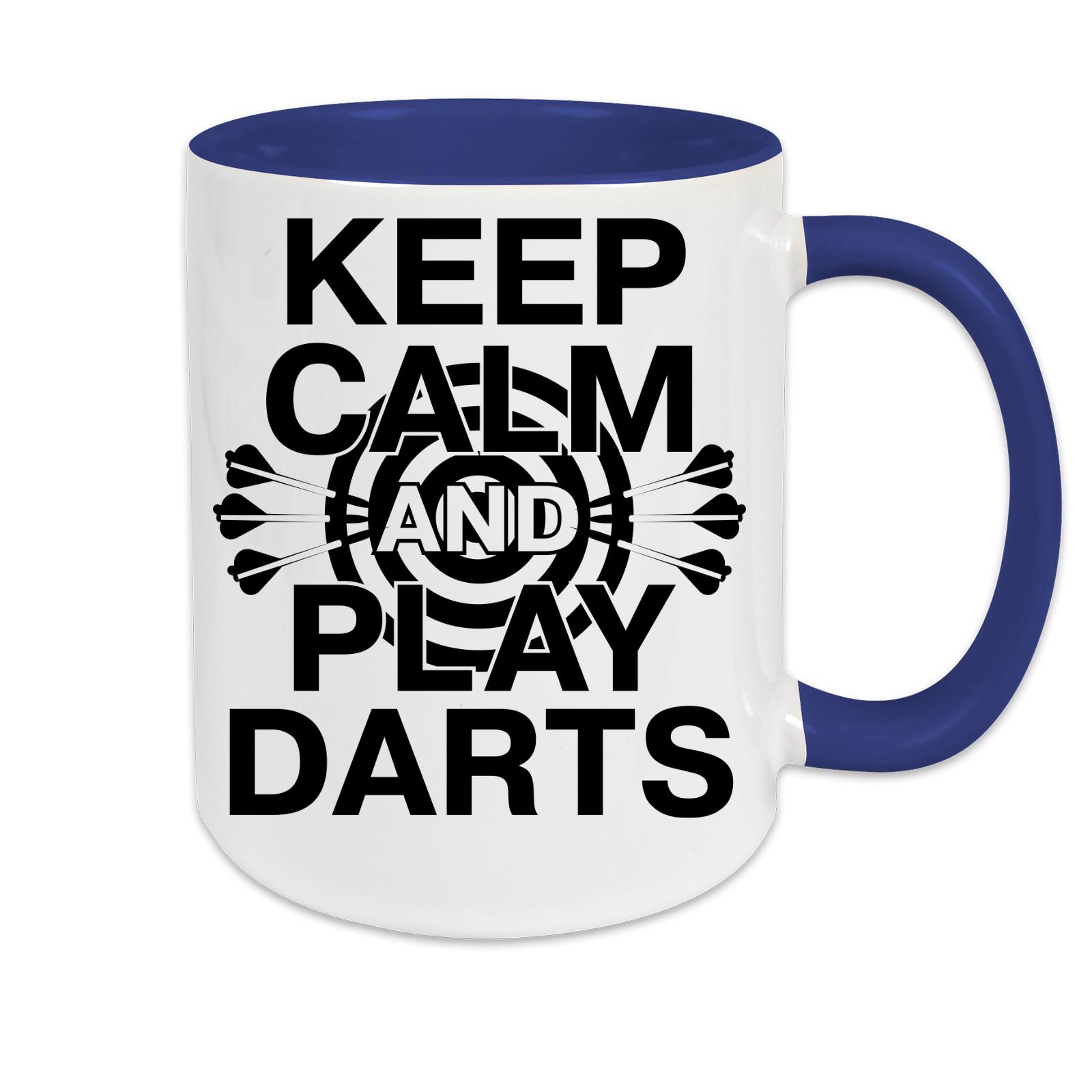 Tasse zweifarbig Keep calm and play Darts