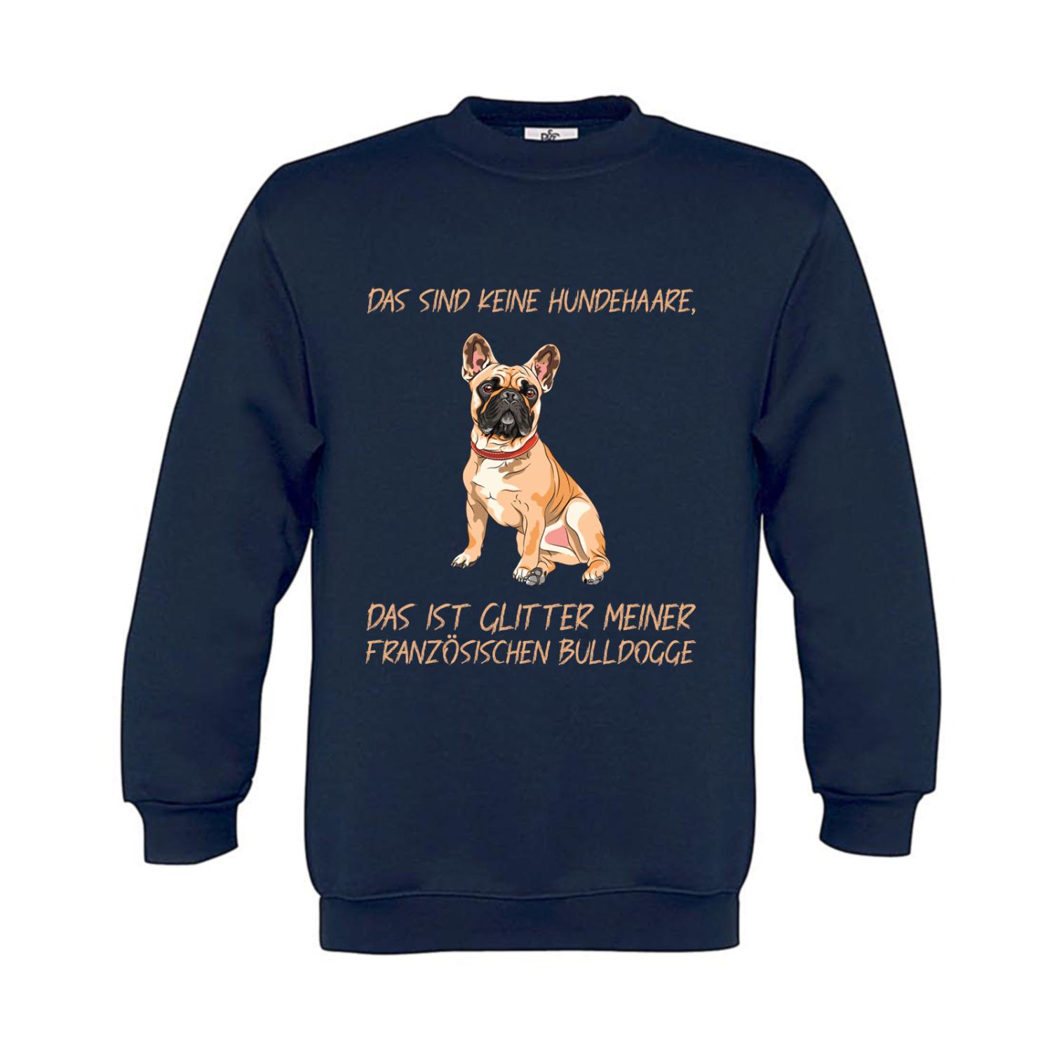 Sweatshirt Kinder Hunde - Französische Bulldogge - keine Hundehaare - Glitter