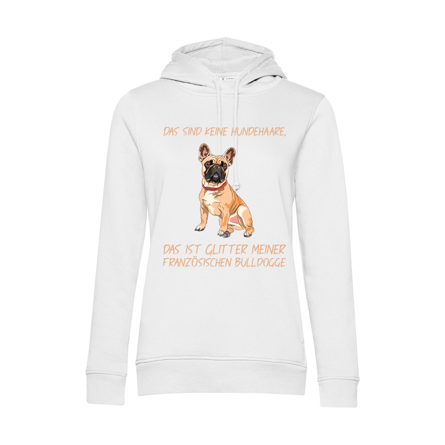 Nachhaltiger Hoodie Damen Hunde - Französische Bulldogge - keine Hundehaare - Glitter