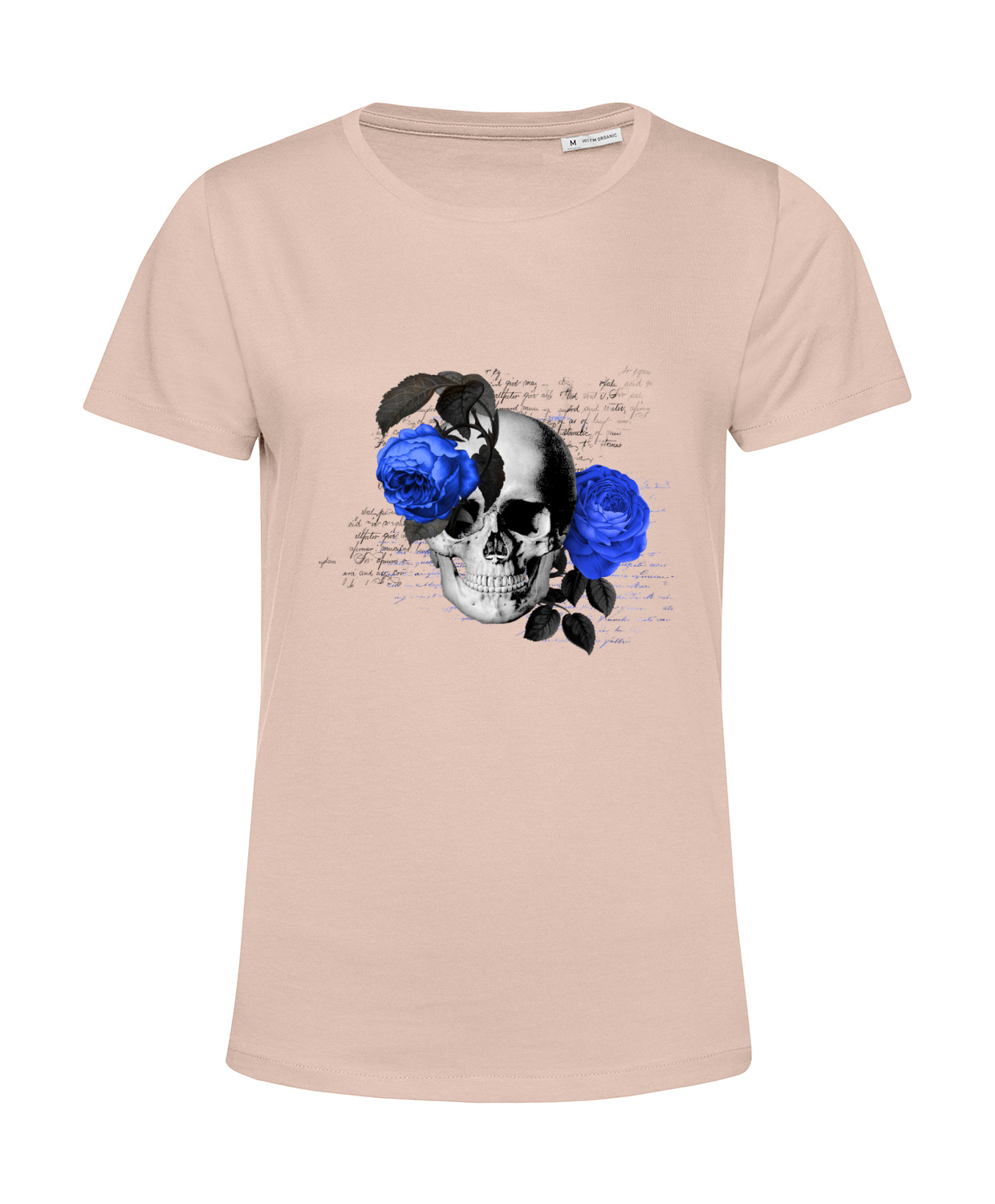 Nachhaltiges T-Shirt Damen Totenkopf Royal Blumen 2