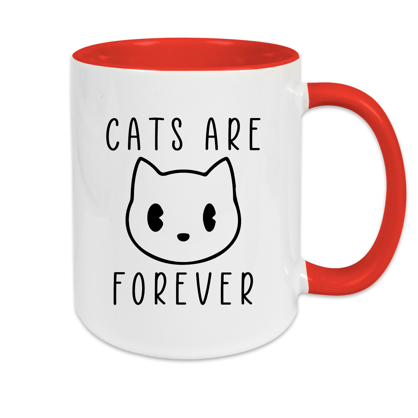 Tasse zweifarbig Katzen - Cats are Forever