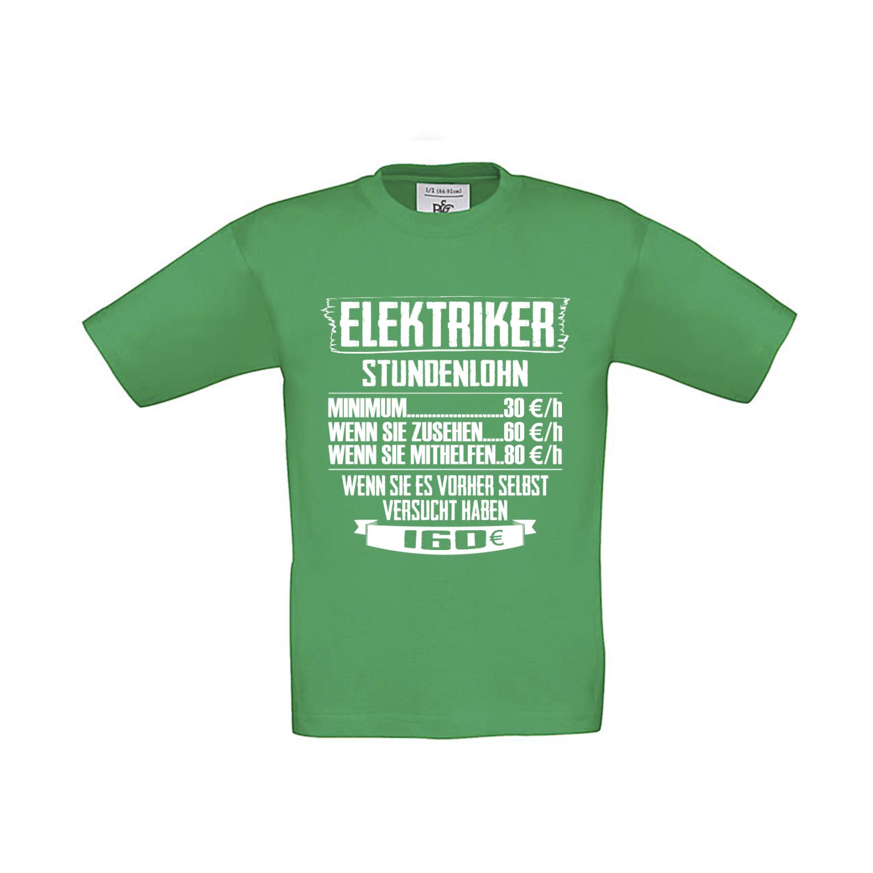 T-Shirt Kinder Elektriker - Stundenlohn Staffel