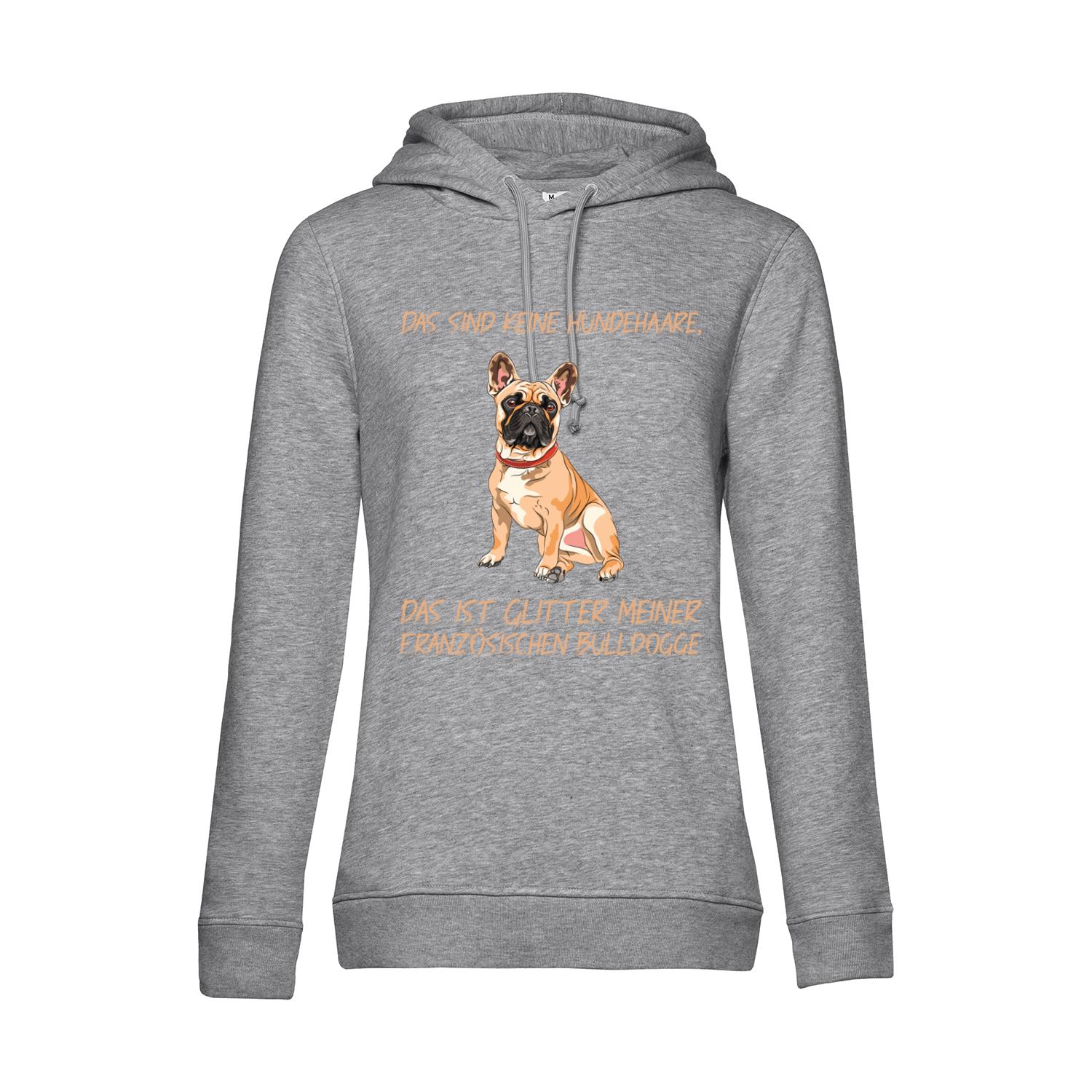 Nachhaltiger Hoodie Damen Hunde - Französische Bulldogge - keine Hundehaare - Glitter