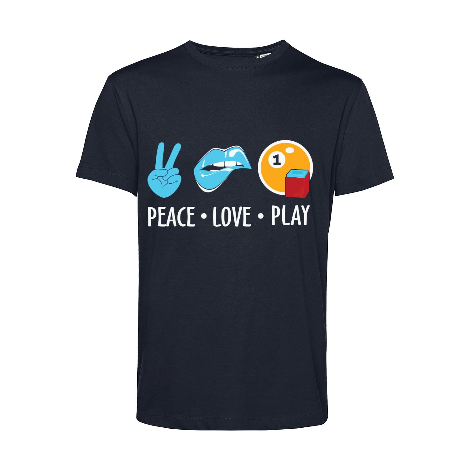 Nachhaltiges T-Shirt Herren Billard Peace Love Play