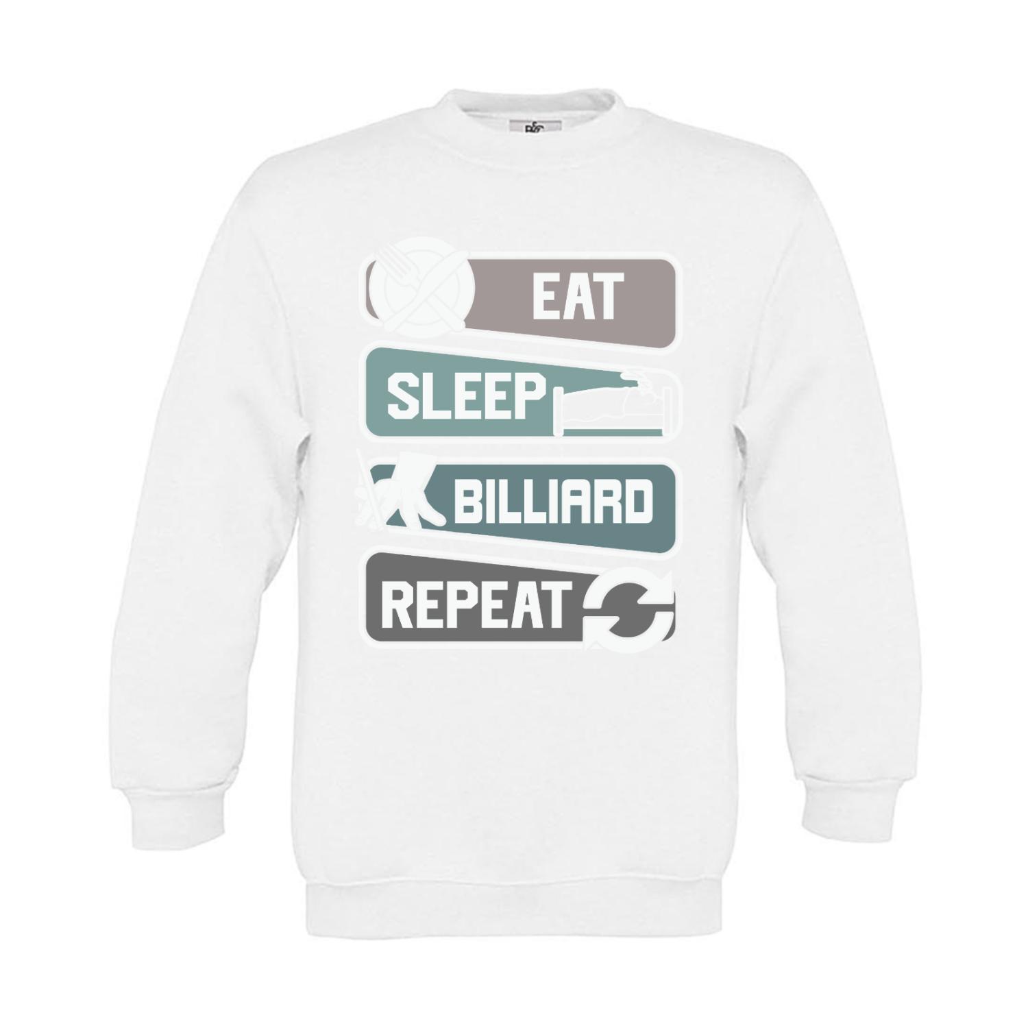 Sweatshirt Kinder Eat Sleep Billiard Repeat
