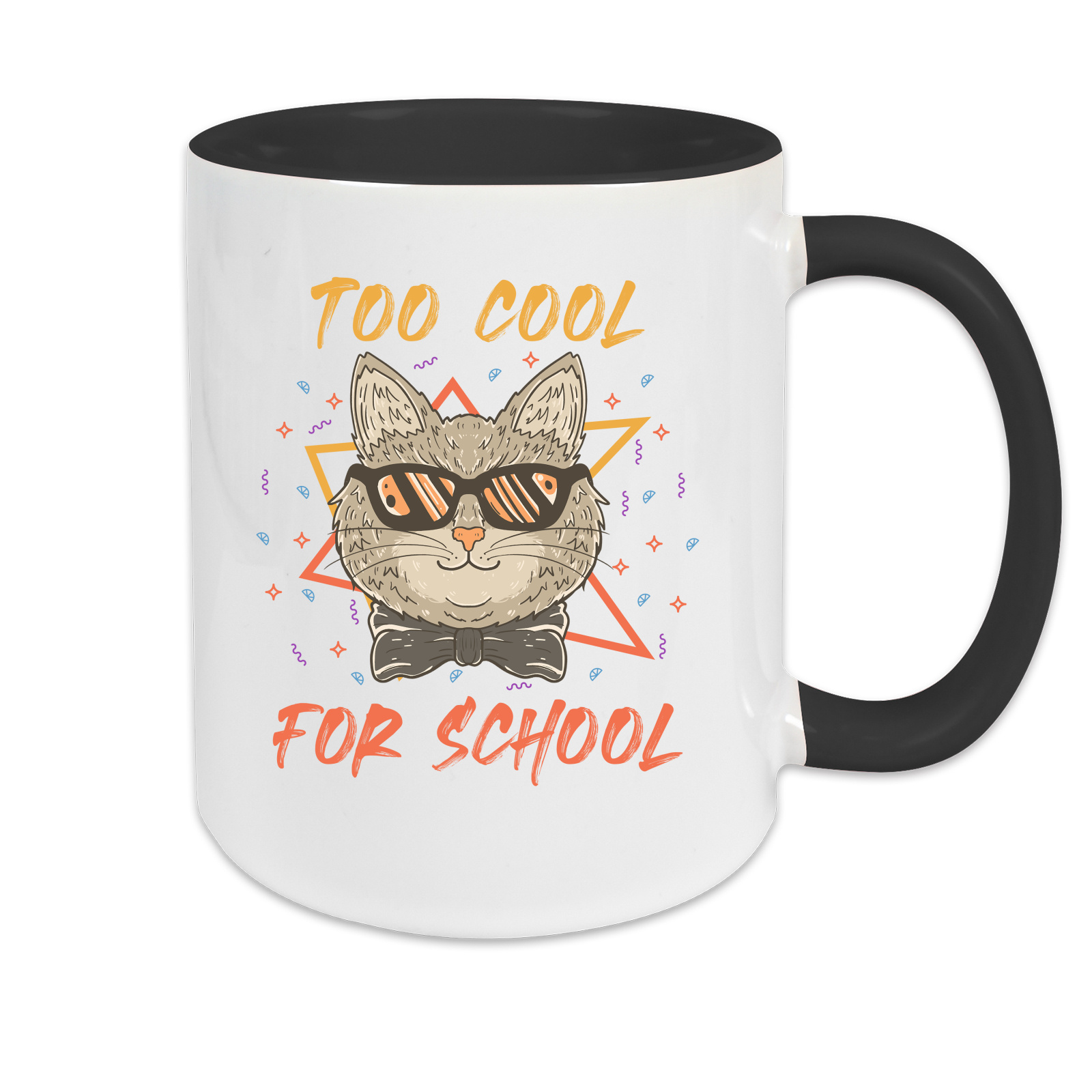 Tasse zweifarbig Katzen - To cool for school