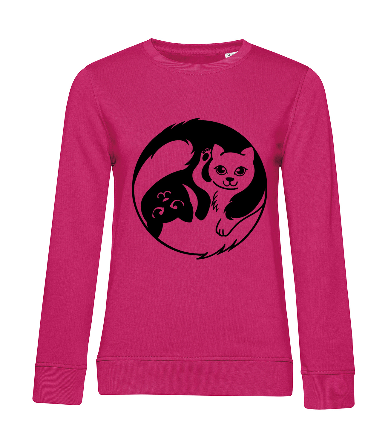 Nachhaltiges Sweatshirt Damen Yin Yang Katze
