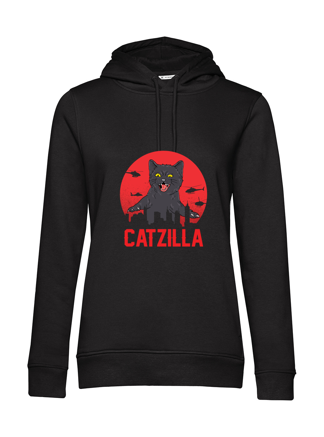 Nachhaltiger Hoodie Damen Katzen - Catzilla