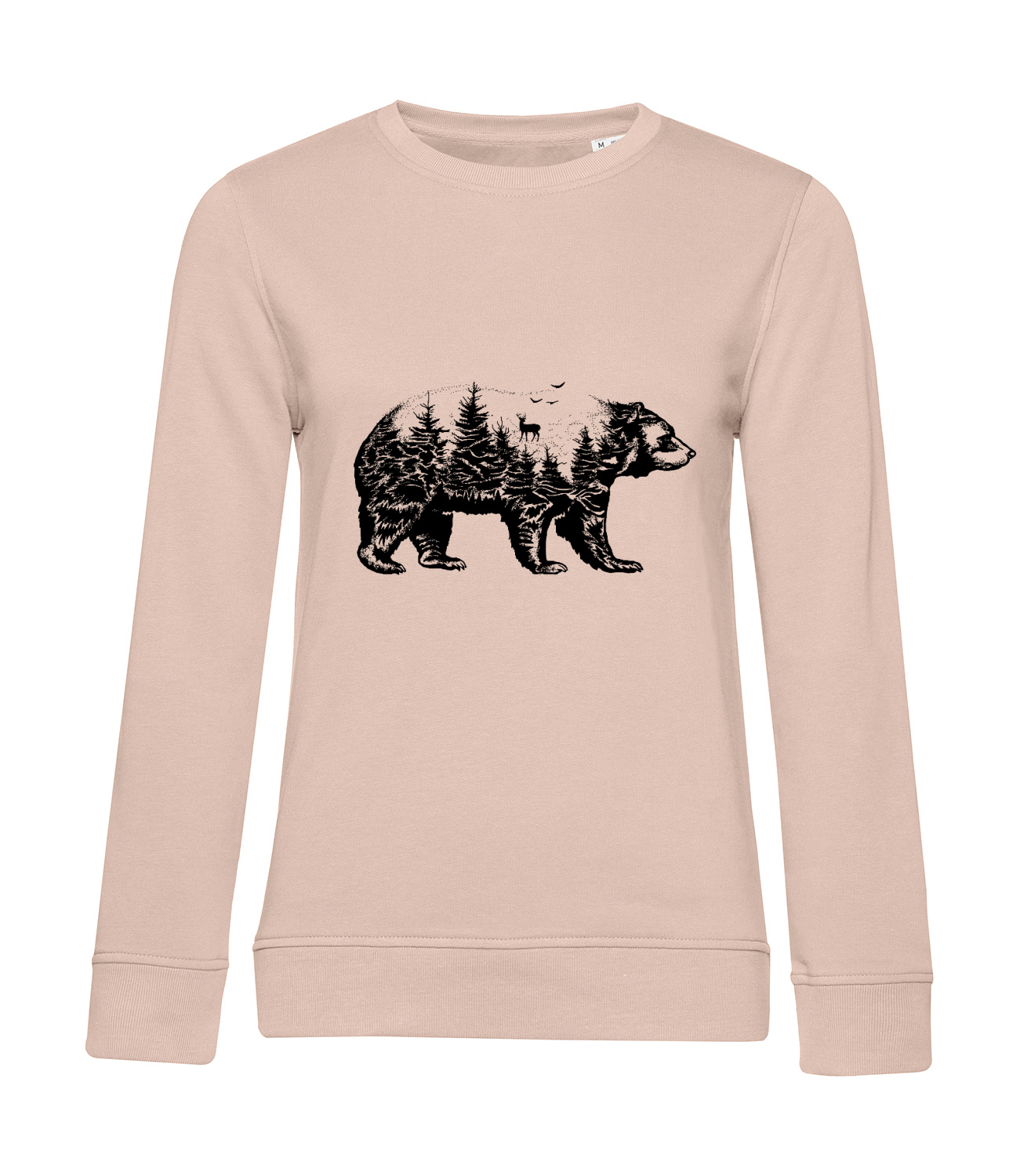 Nachhaltiges Sweatshirt Damen Wald im Bär Collage