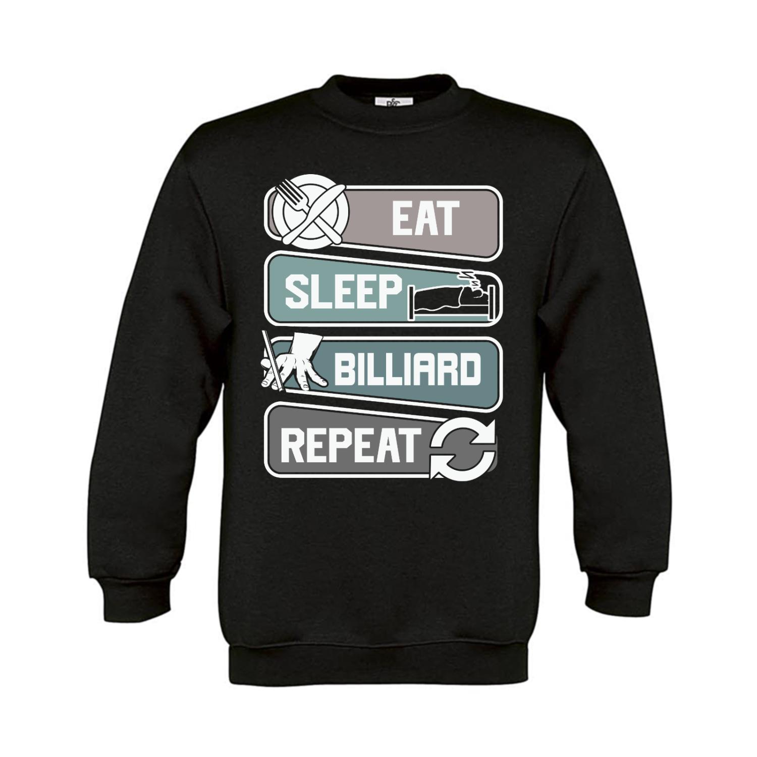 Sweatshirt Kinder Eat Sleep Billiard Repeat