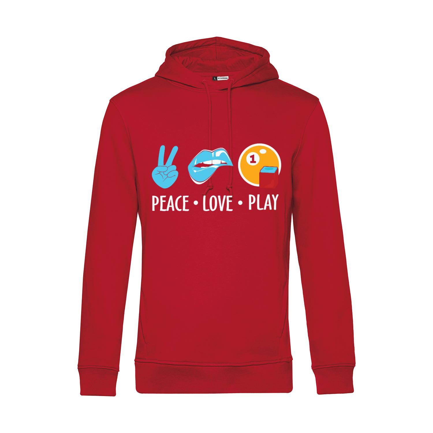 Nachhaltiger Hoodie Herren Billard Peace Love Play