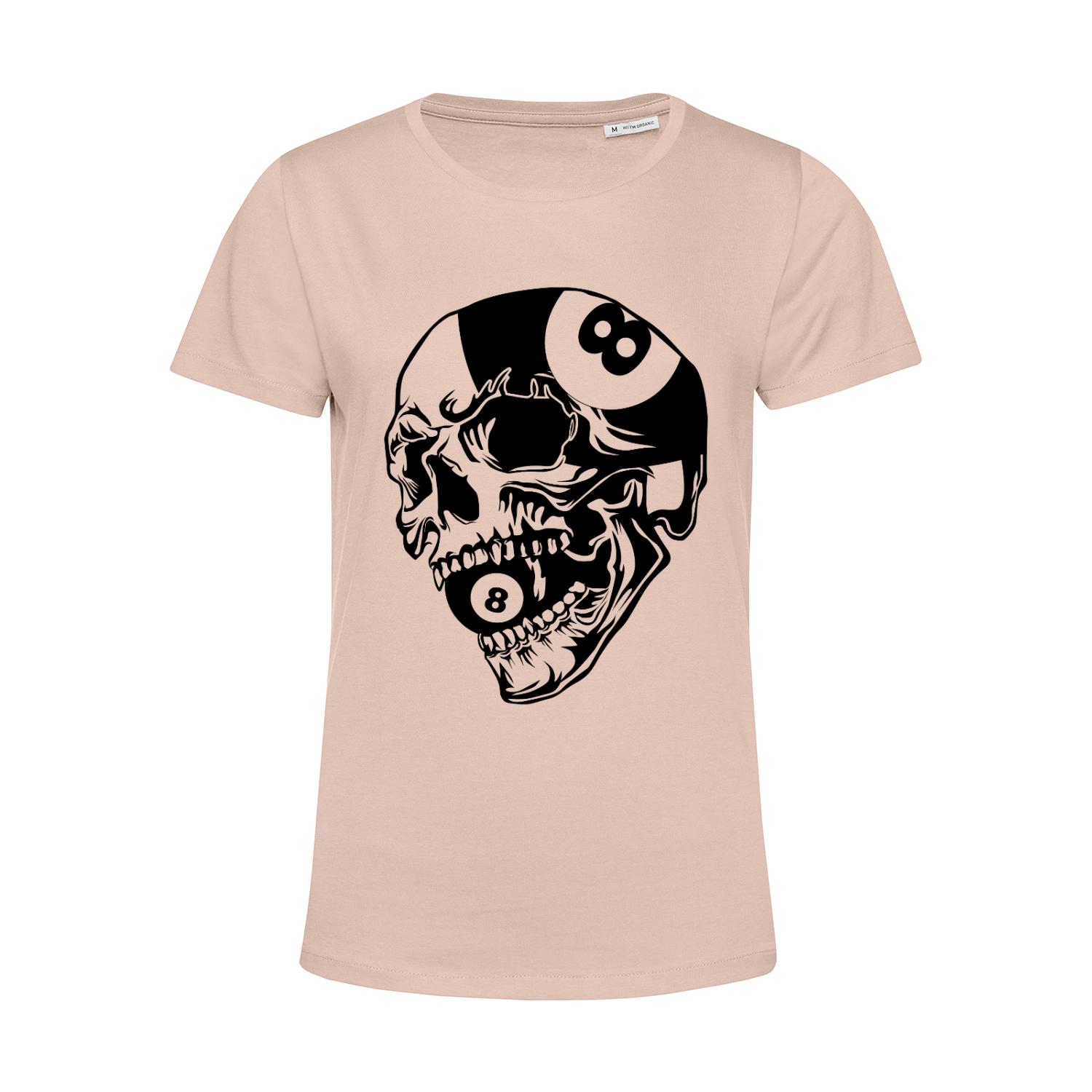Nachhaltiges T-Shirt Damen Billard 8 Ball Totenkopf
