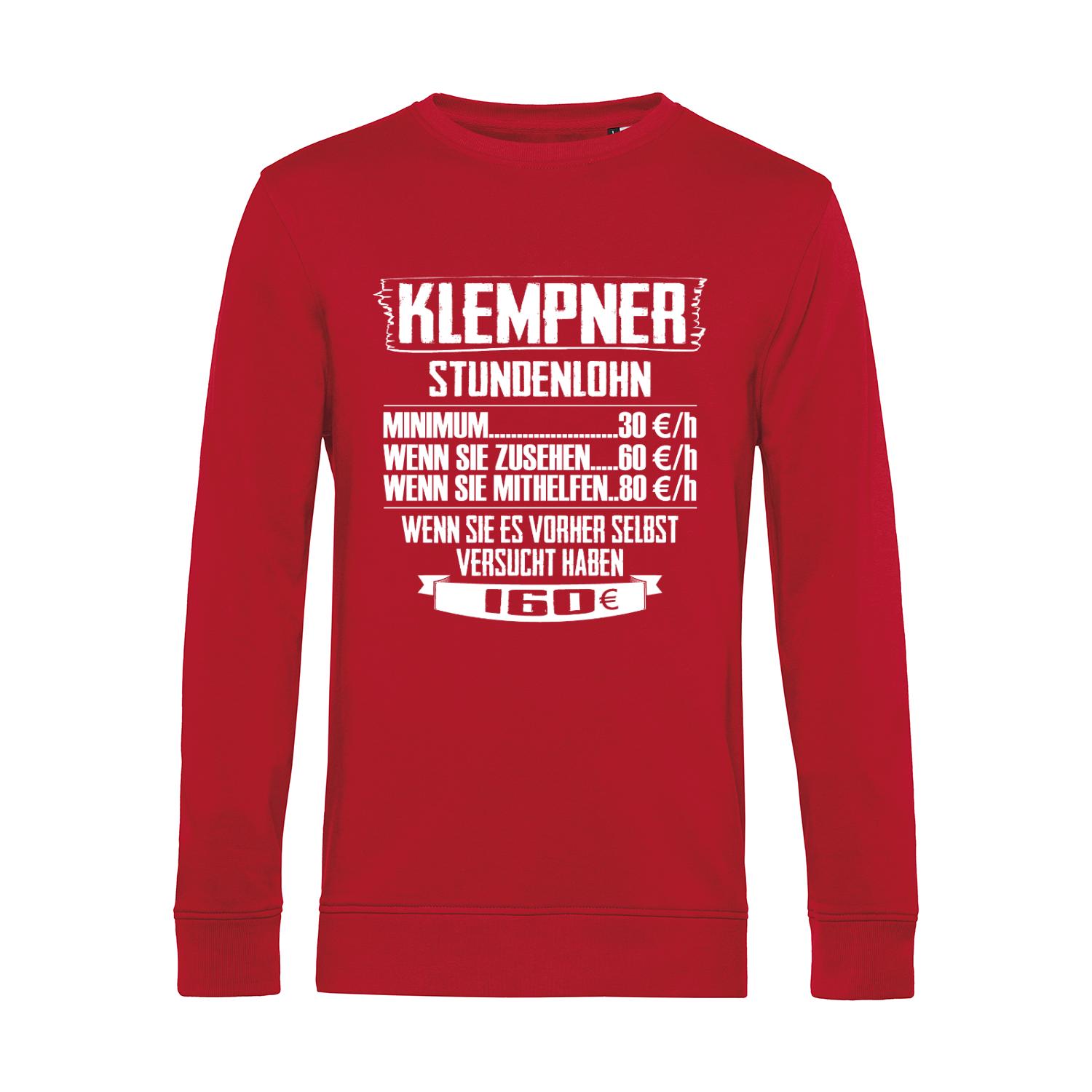 Nachhaltiges Sweatshirt Herren Klempner - Stundenlohn Staffel
