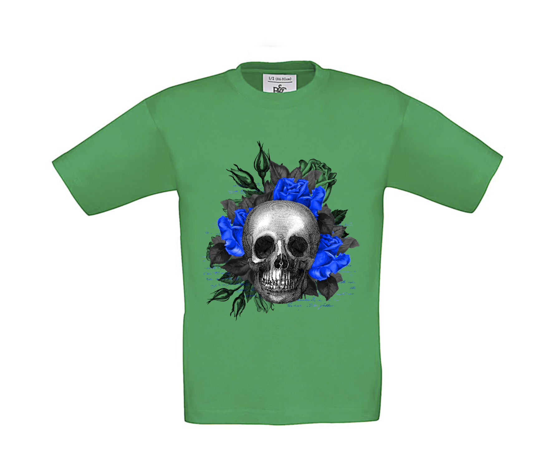 T-Shirt Kinder Totenkopf Royal Blumen 4