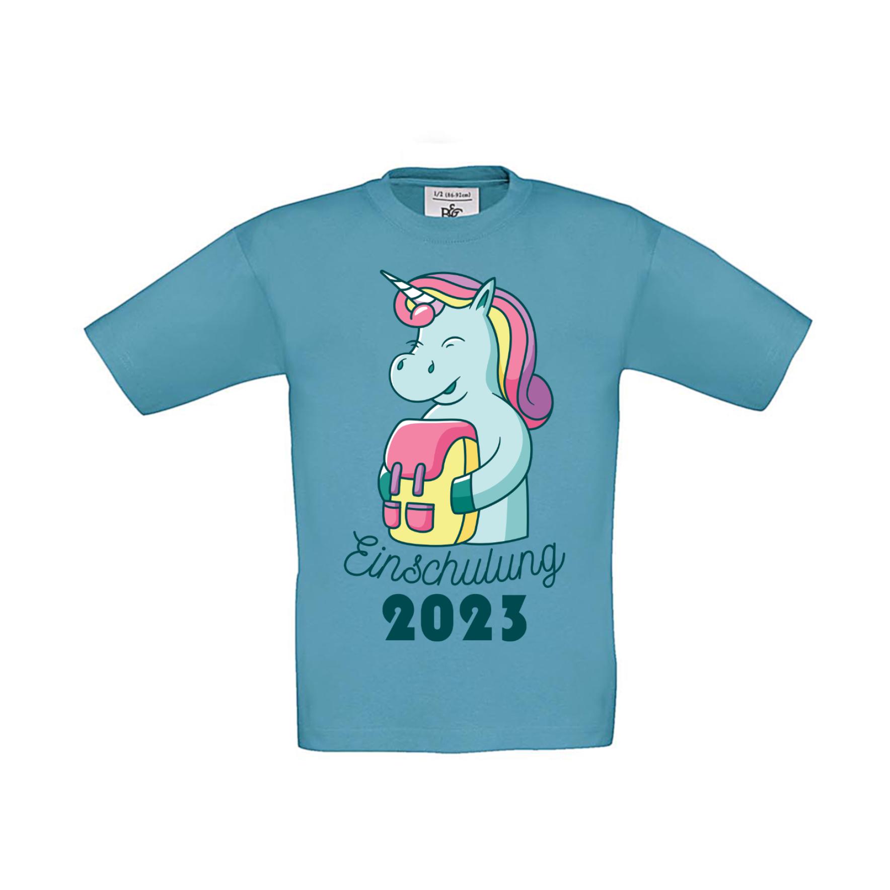 T-Shirt Kinder Schule - Schulstart Einschulung 2023 Einhorn