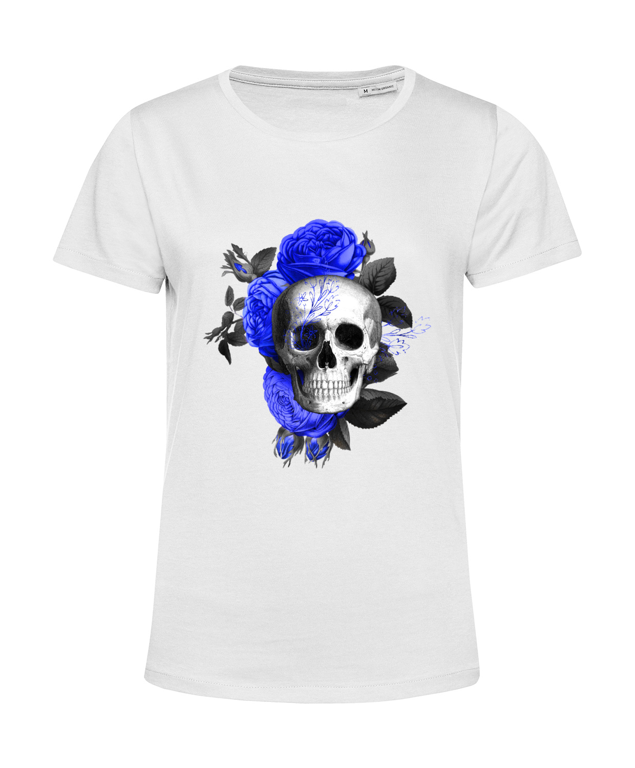Nachhaltiges T-Shirt Damen Totenkopf Royal Blumen 3