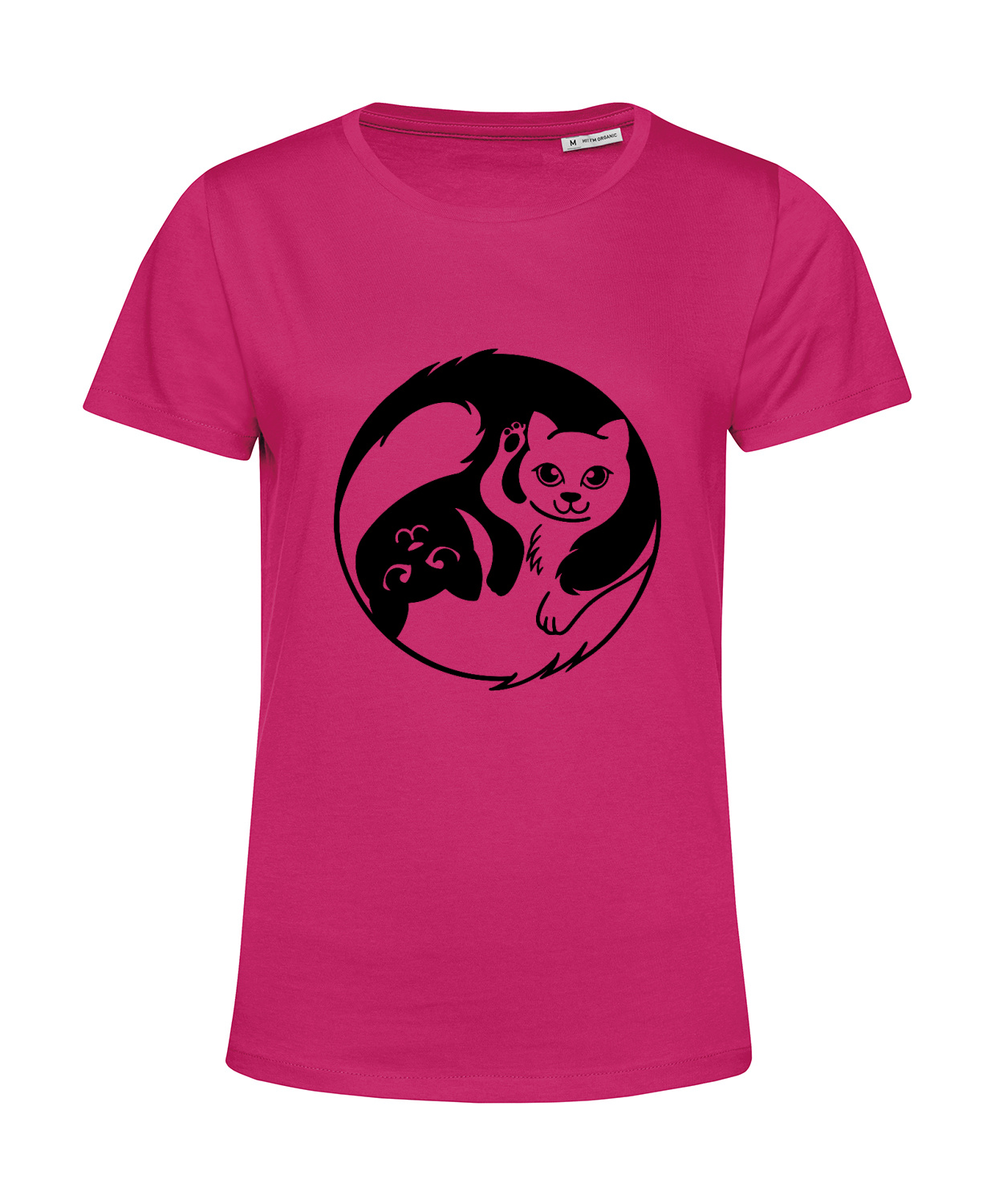Nachhaltiges T-Shirt Damen Yin Yang Katze
