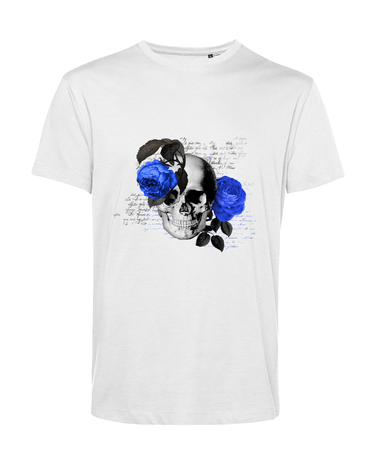 Nachhaltiges T-Shirt Herren Totenkopf Royal Blumen 2