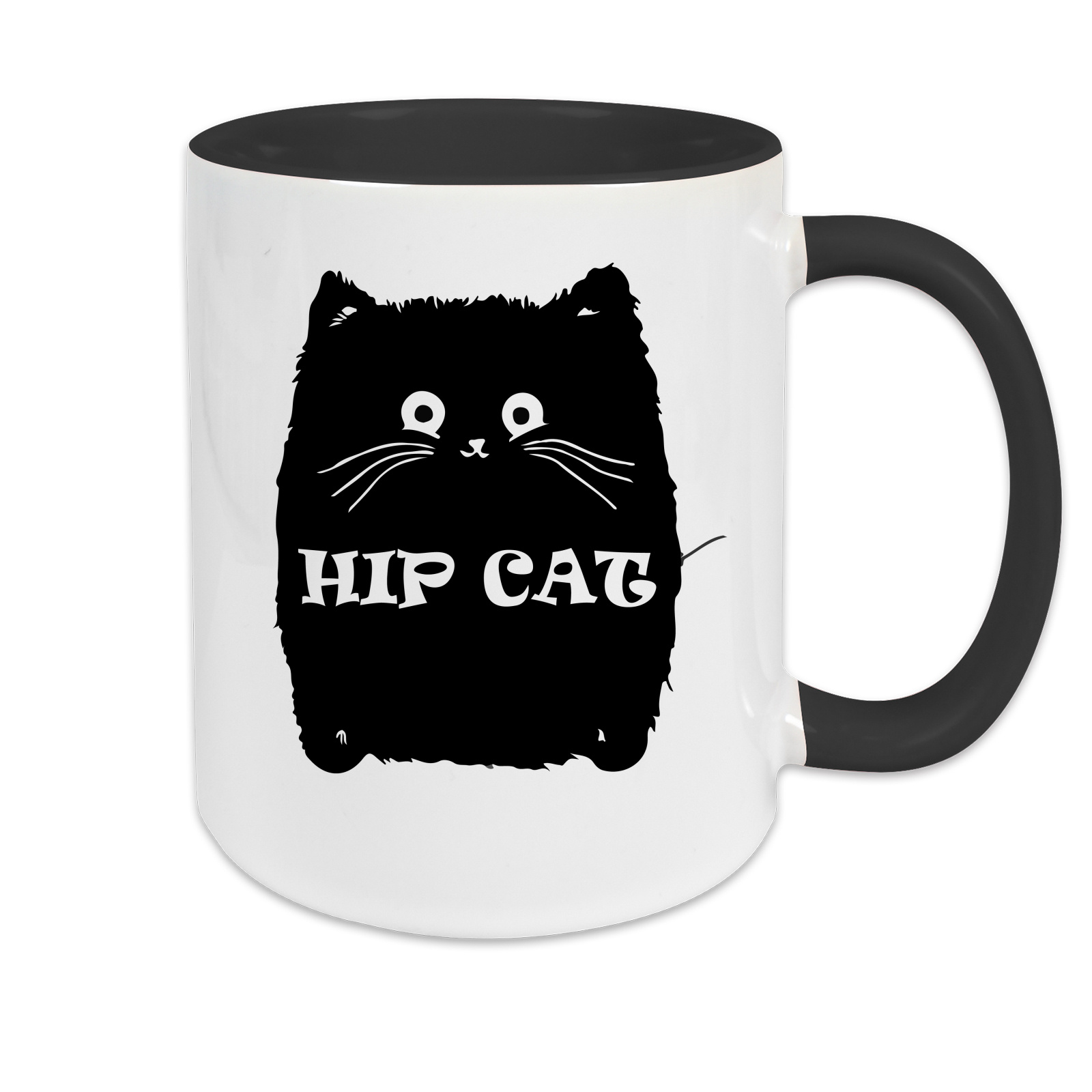 Tasse zweifarbig Katzen - Hip Cat