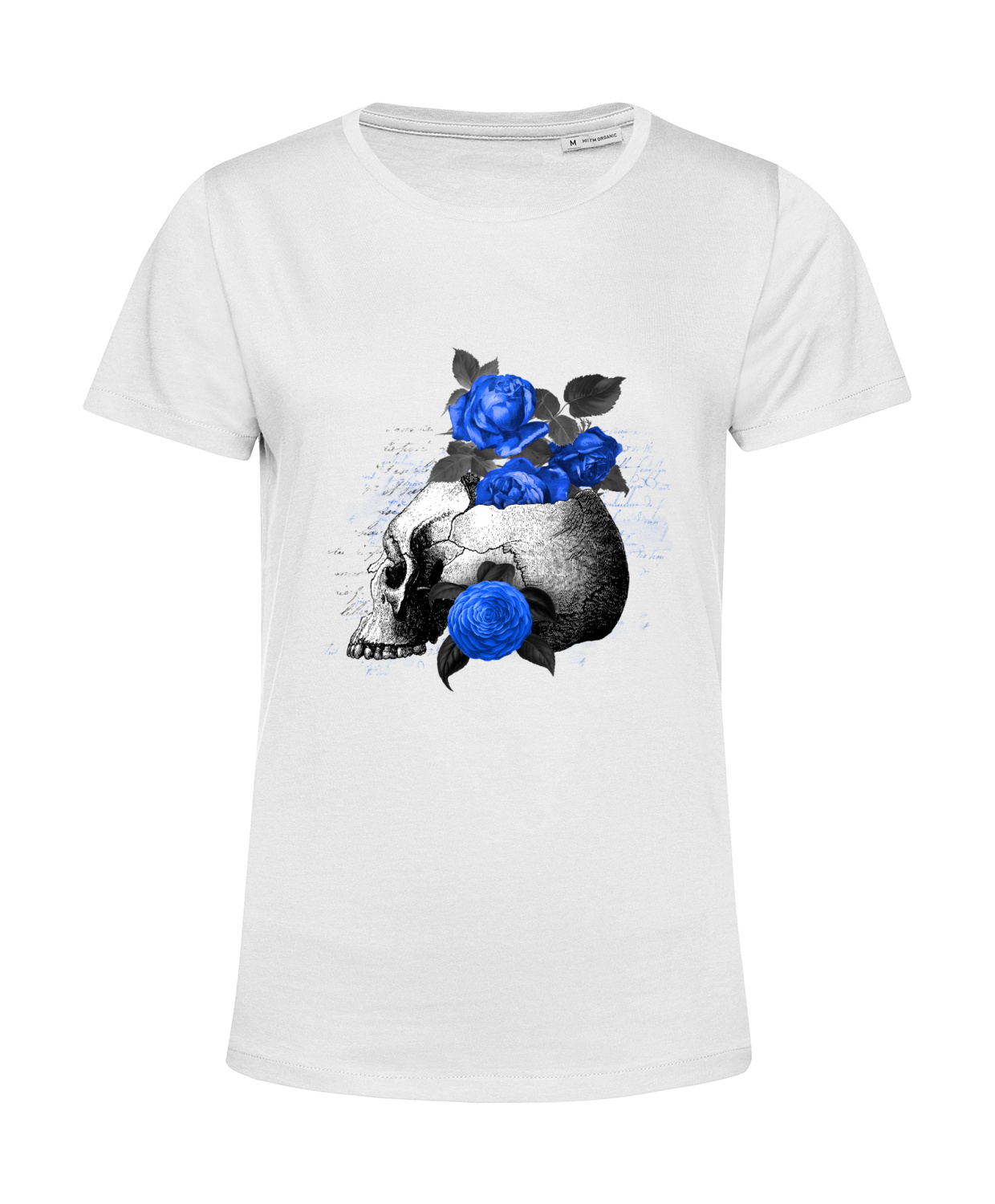 Nachhaltiges T-Shirt Damen Totenkopf Royal Blumen 1