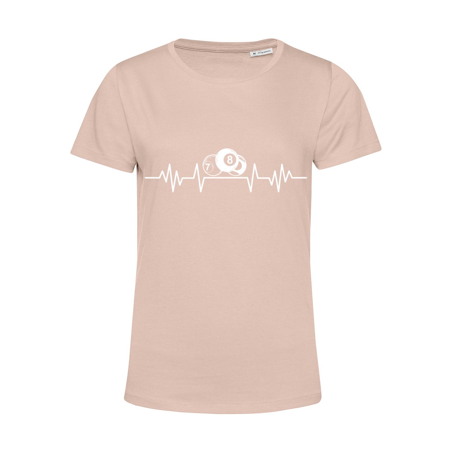 Nachhaltiges T-Shirt Damen Billard weiße Herzstromkurve