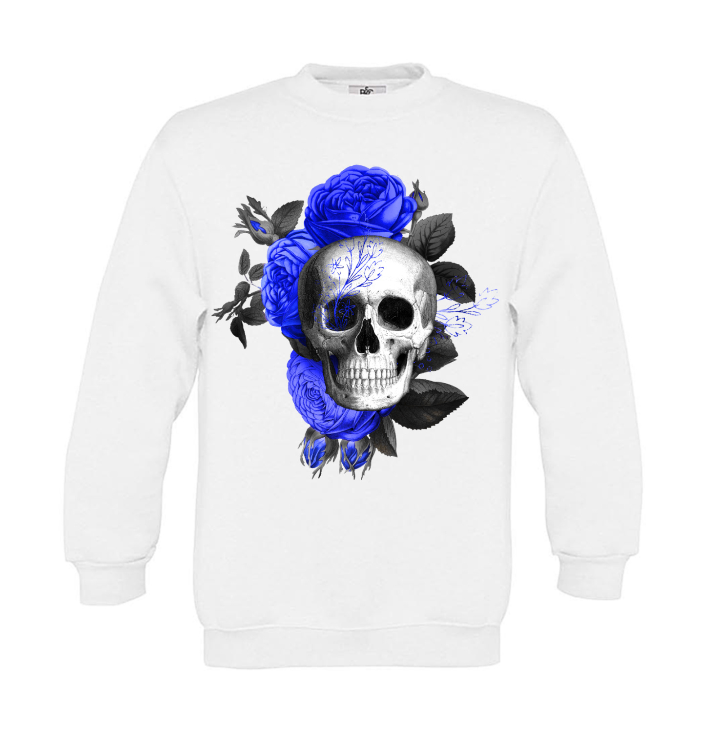 Sweatshirt Kinder Totenkopf Royal Blumen 3
