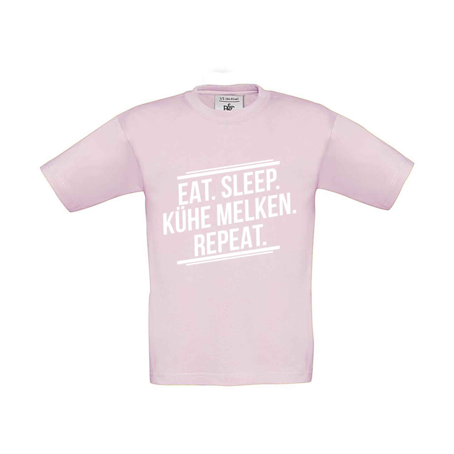 T-Shirt Kinder Landwirt - Eat Sleep Kühe melken Repeat