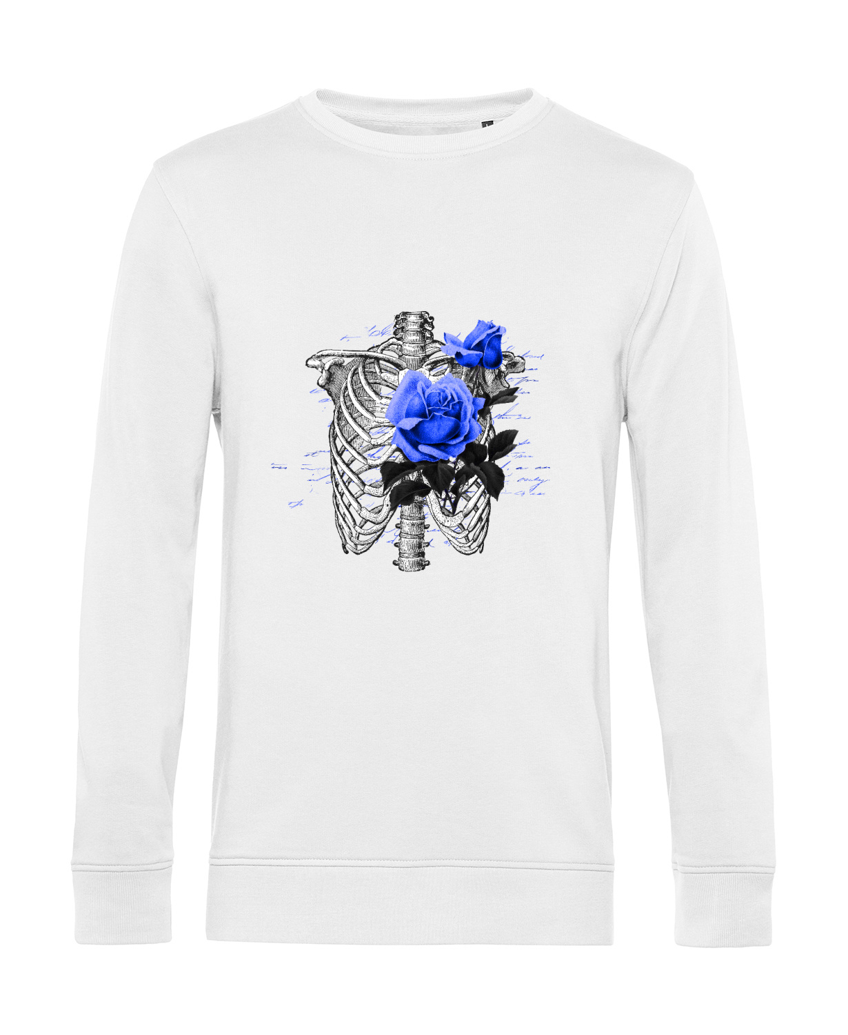 Nachhaltiges Sweatshirt Herren Skelett Royal Blumen