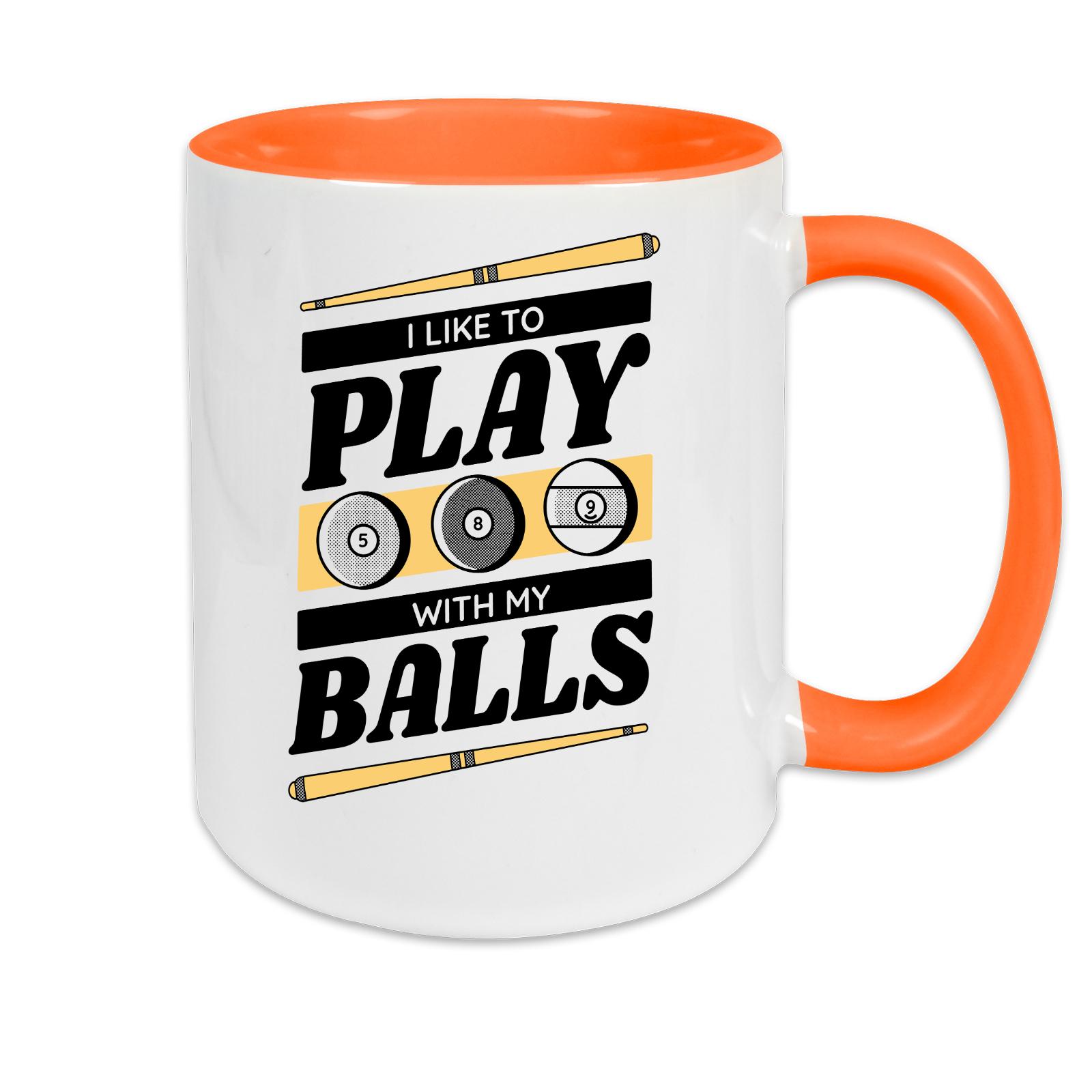 Tasse zweifarbig Billard - I like to play with my balls