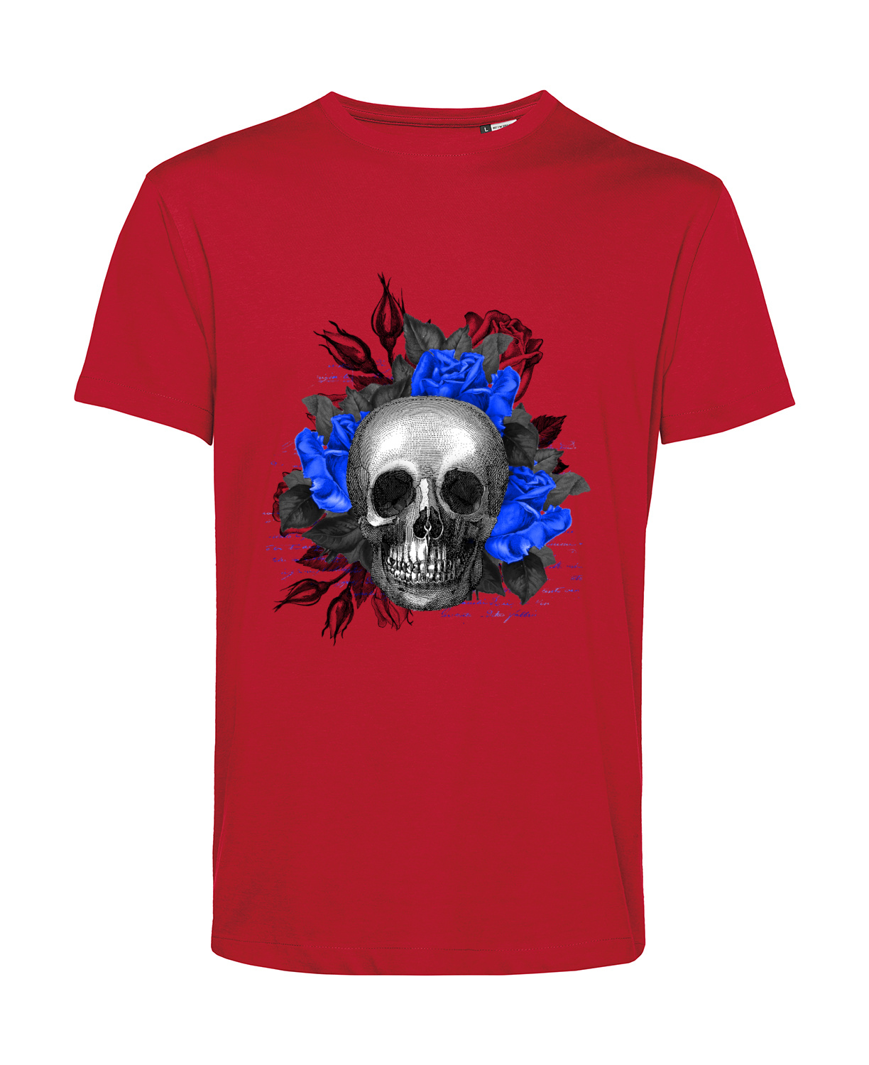 Nachhaltiges T-Shirt Herren Totenkopf Royal Blumen 4