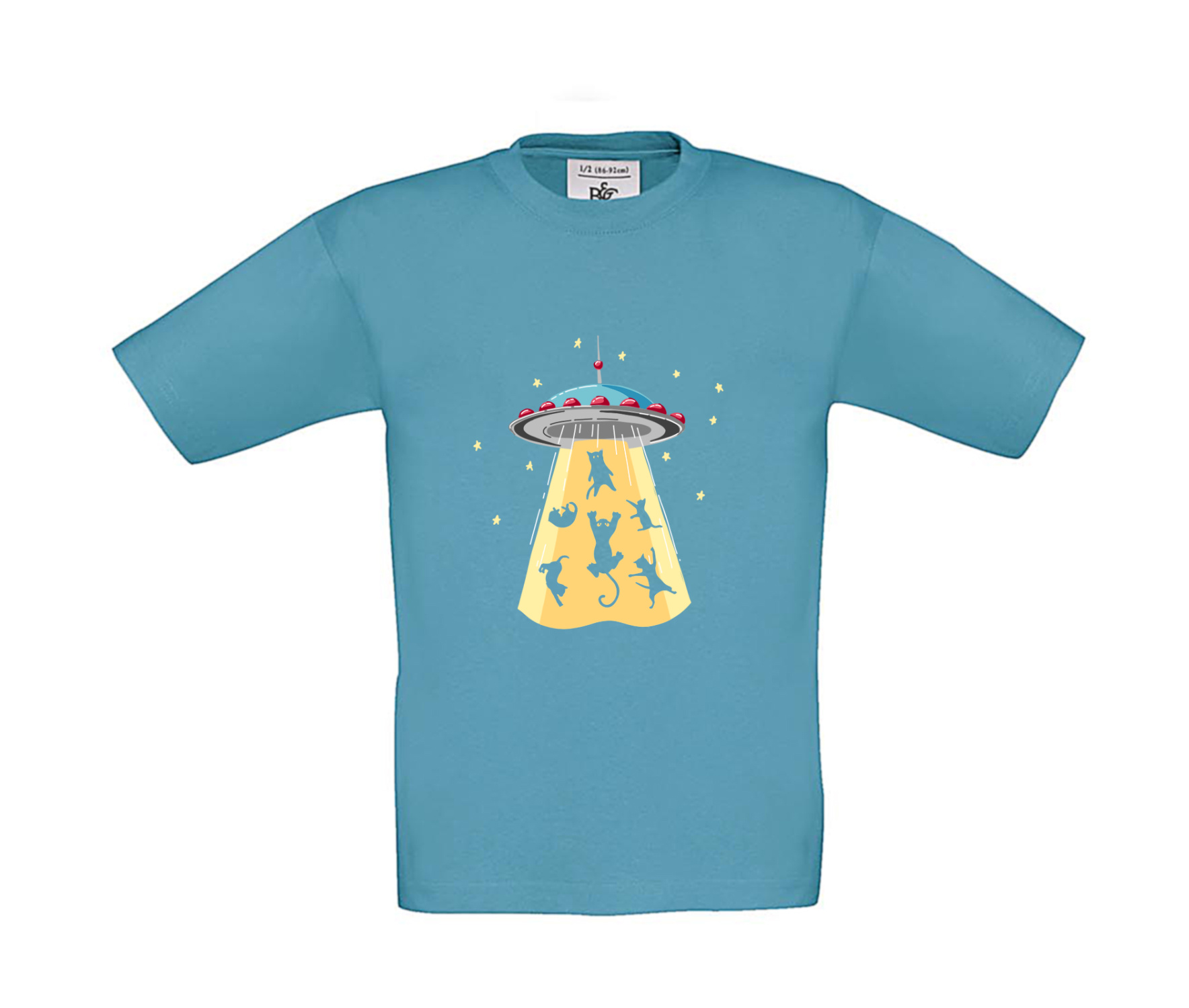T-Shirt Kinder Katzen - Beam me up UFO