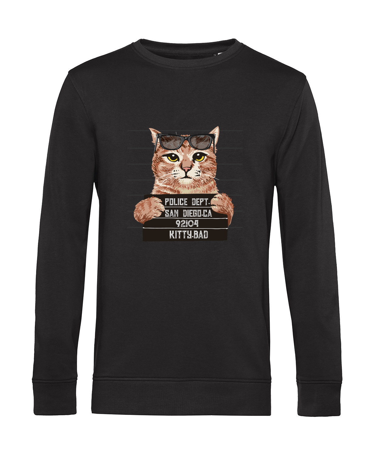 Nachhaltiges Sweatshirt Herren Katzen - Kitty im Knast