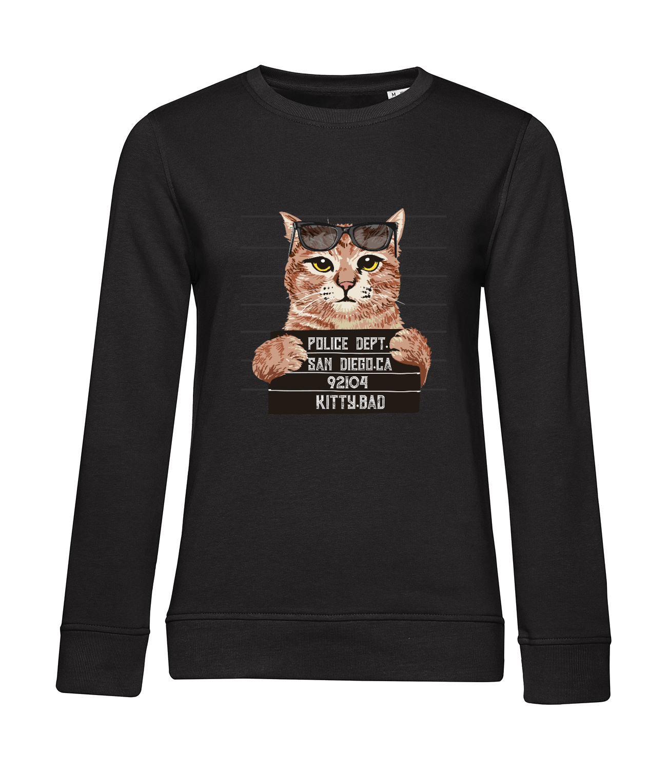 Nachhaltiges Sweatshirt Damen Katzen - Kitty im Knast