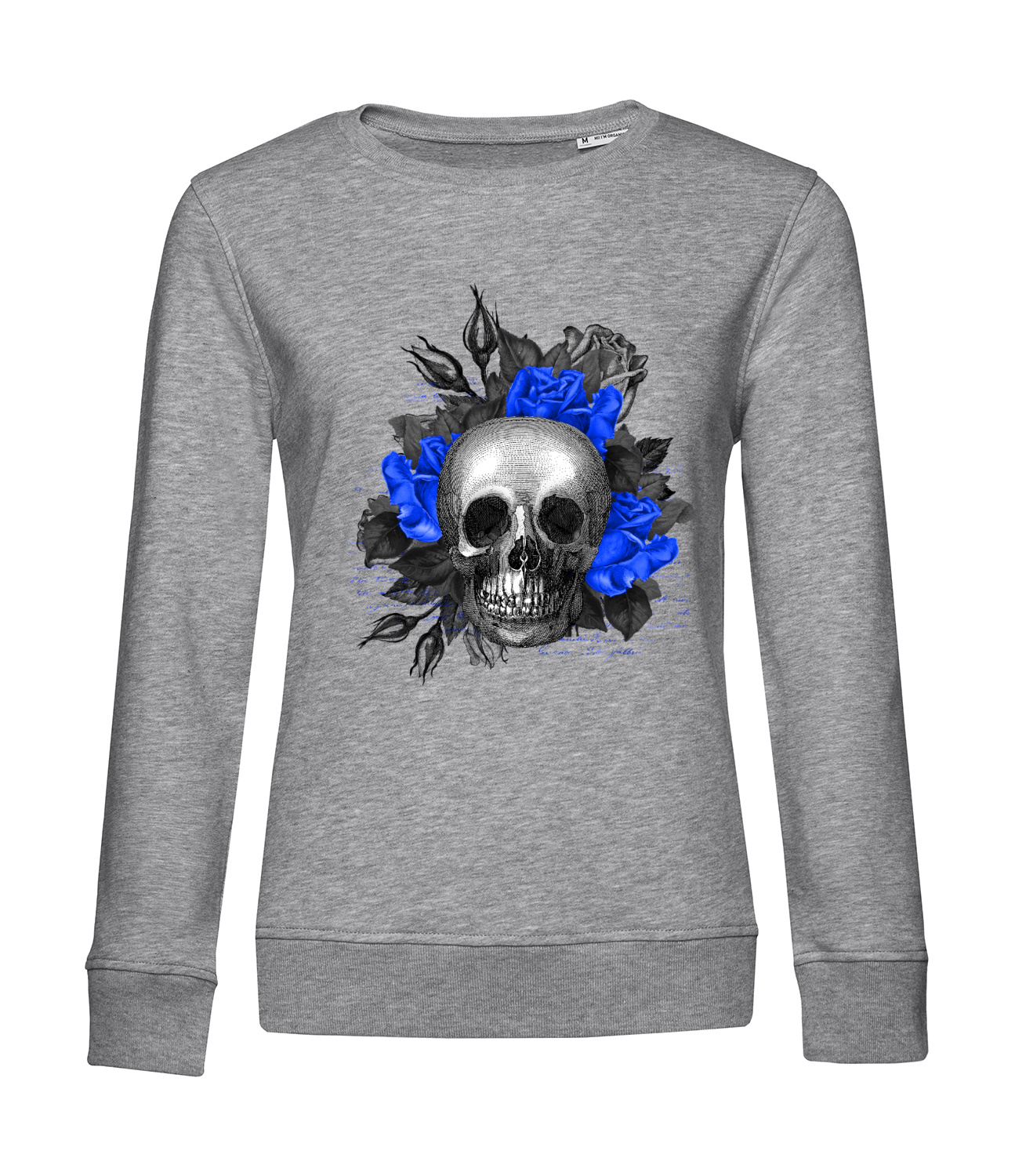 Nachhaltiges Sweatshirt Damen Totenkopf Royal Blumen 4