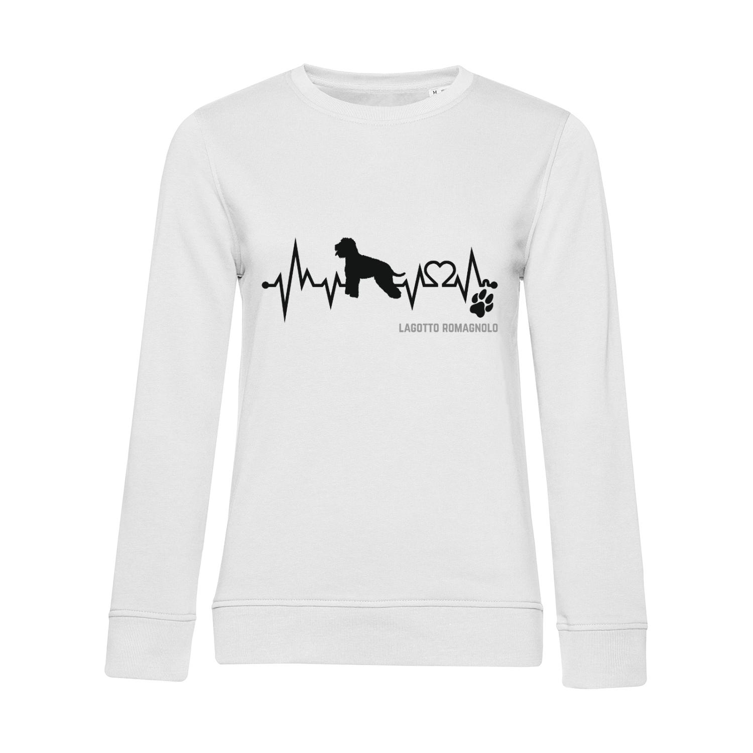 Nachhaltiges Sweatshirt Damen Hunde - Lagotto Romagnolo Herzstromkurve