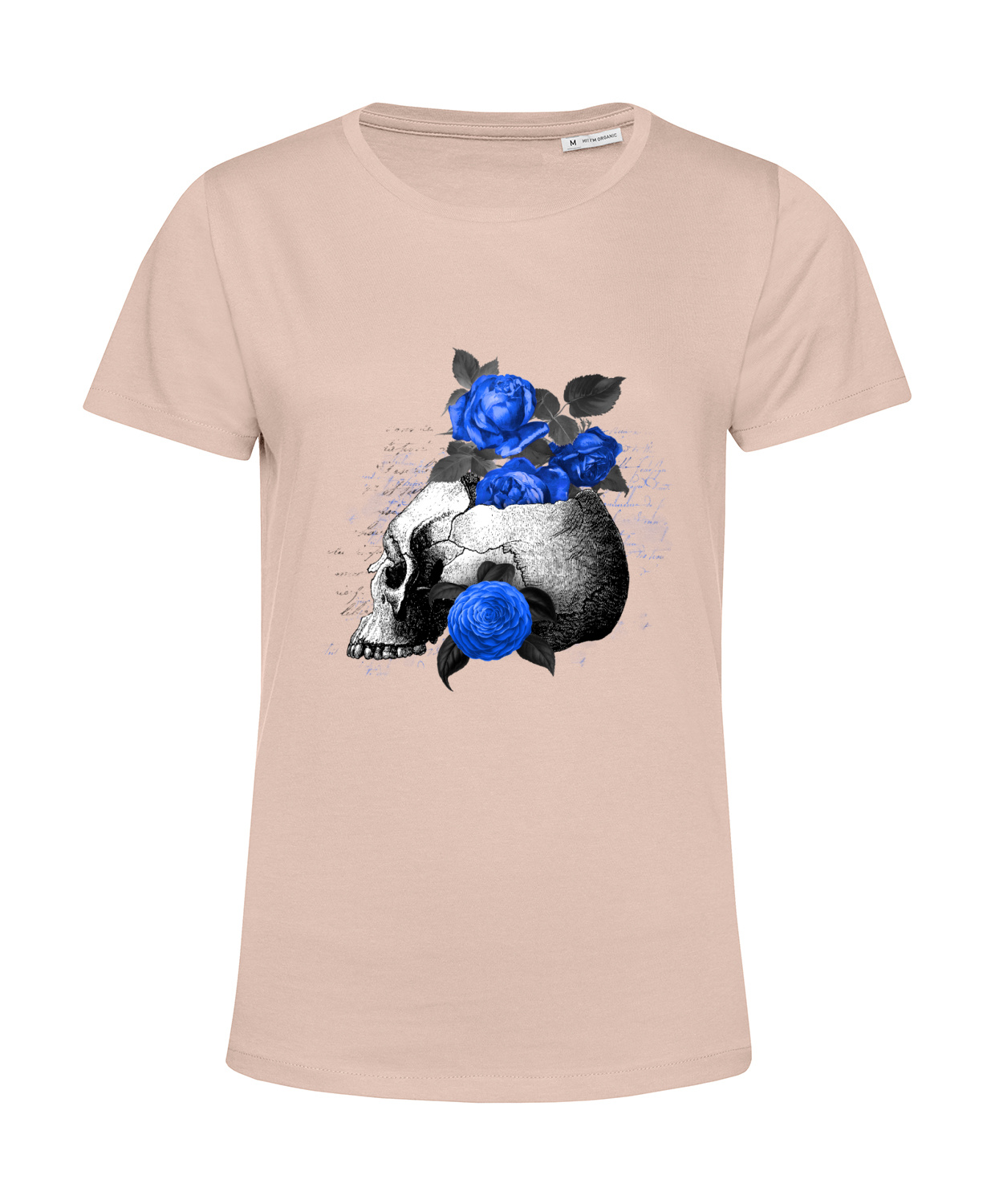 Nachhaltiges T-Shirt Damen Totenkopf Royal Blumen 1