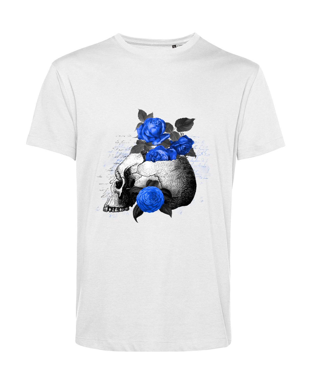 Nachhaltiges T-Shirt Herren Totenkopf Royal Blumen 1