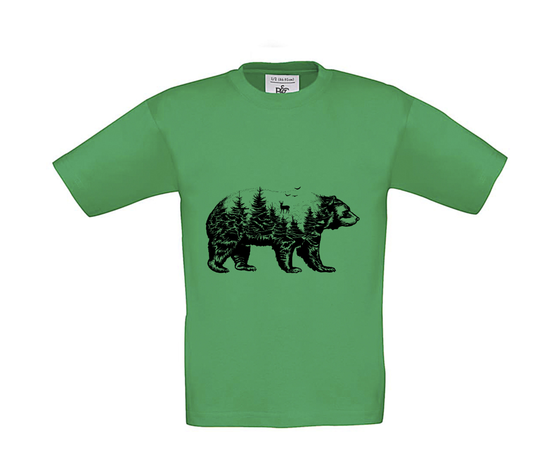 T-Shirt Kinder Wald im Bär Collage