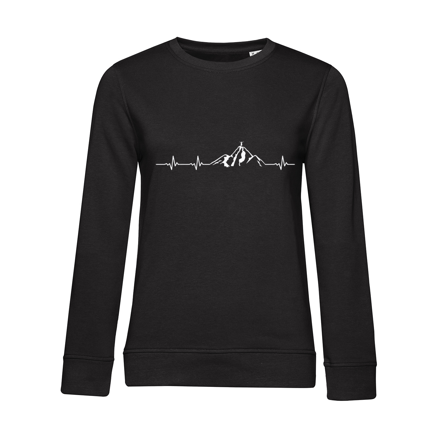 Nachhaltiges Sweatshirt Damen Outdoor - Herzstromkurve