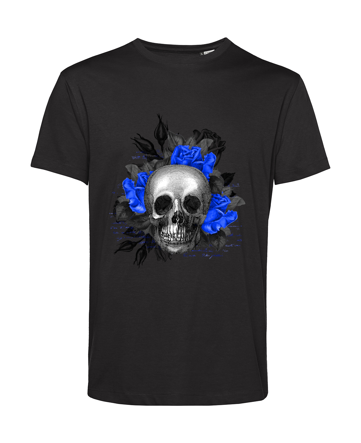 Nachhaltiges T-Shirt Herren Totenkopf Royal Blumen 4