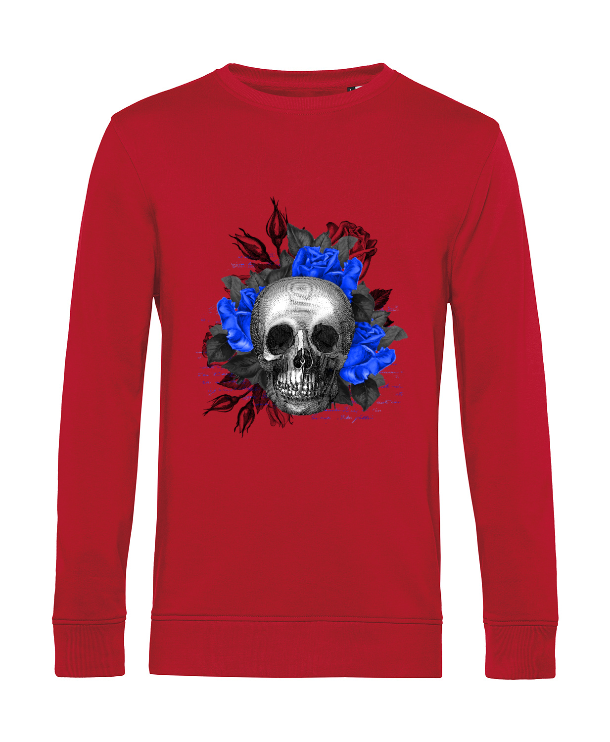 Nachhaltiges Sweatshirt Herren Totenkopf Royal Blumen 4