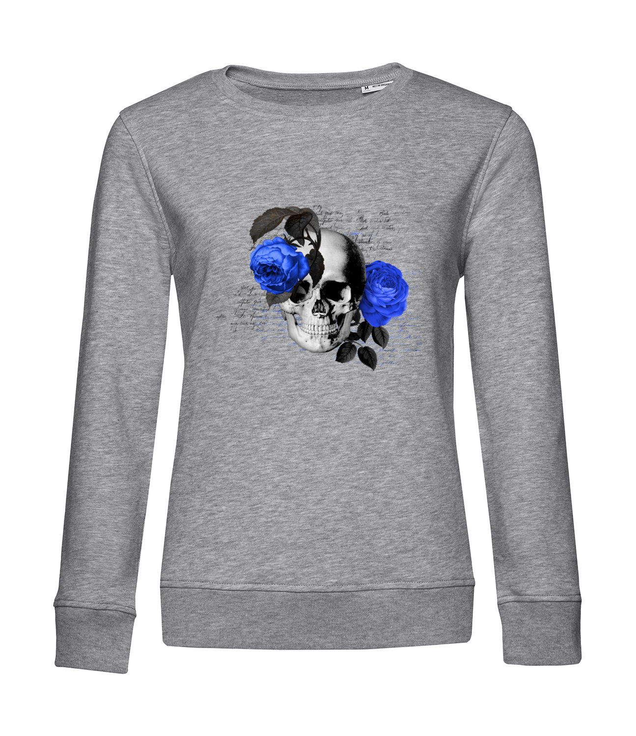 Nachhaltiges Sweatshirt Damen Totenkopf Royal Blumen 2