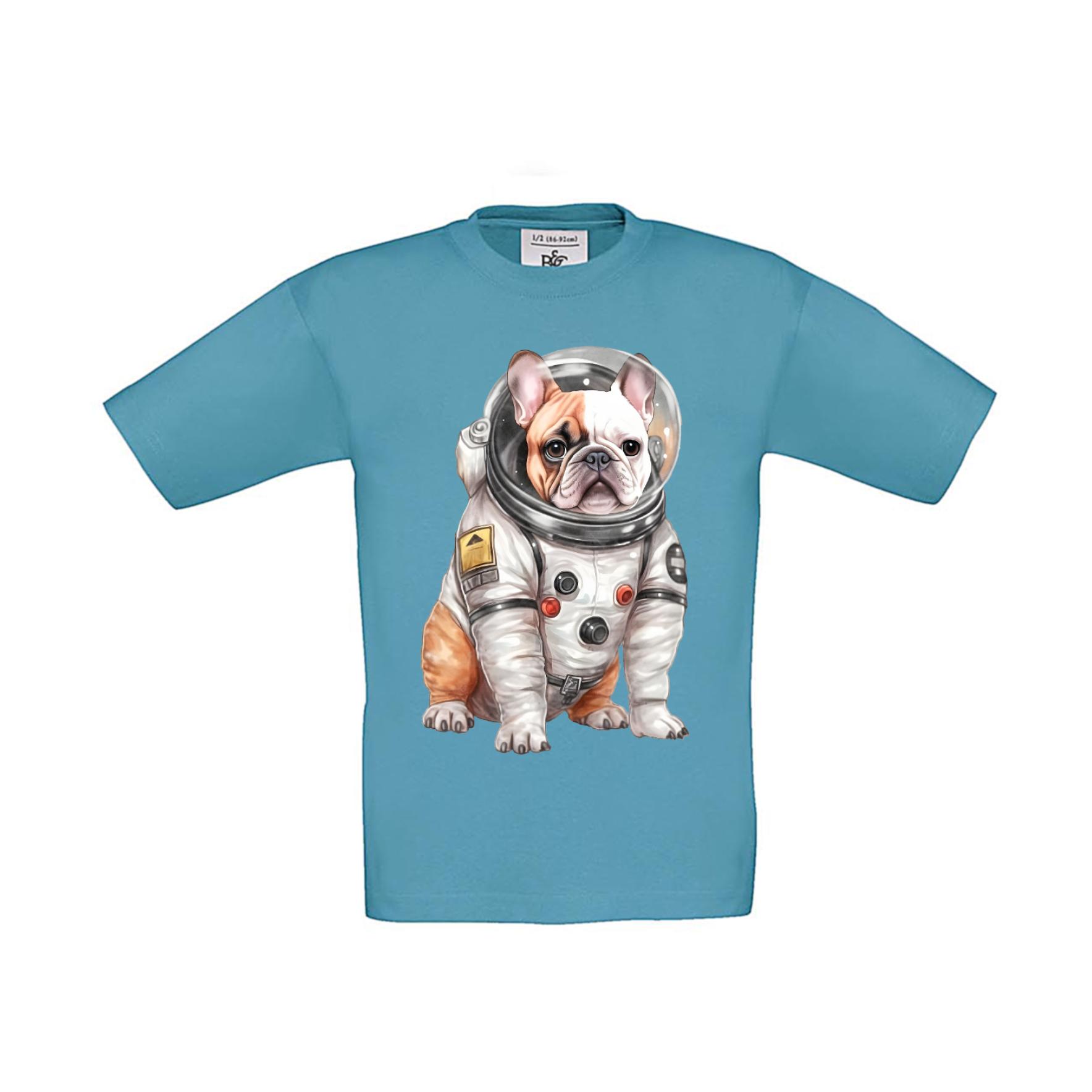 T-Shirt Kinder Hunde - Französische Bulldogge im Raumanzug