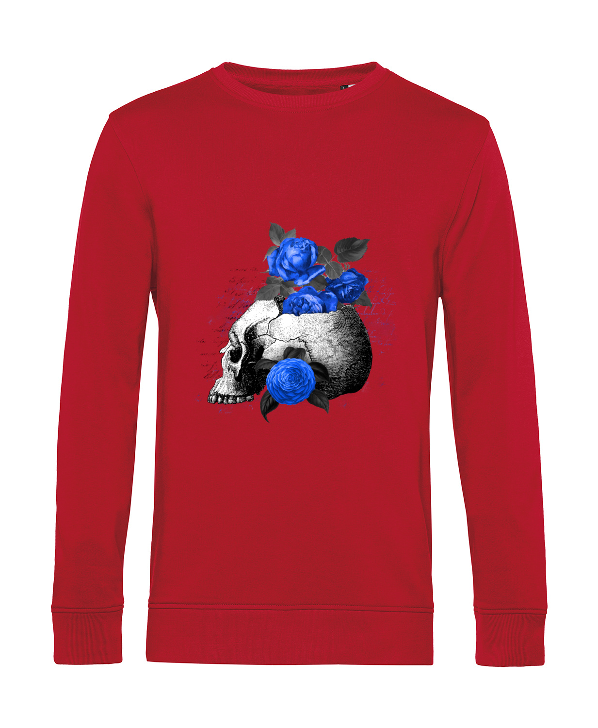 Nachhaltiges Sweatshirt Herren Totenkopf Royal Blumen 1