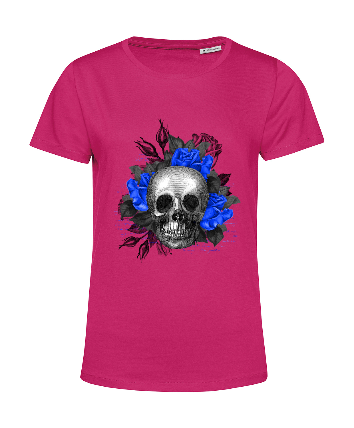 Nachhaltiges T-Shirt Damen Totenkopf Royal Blumen 4