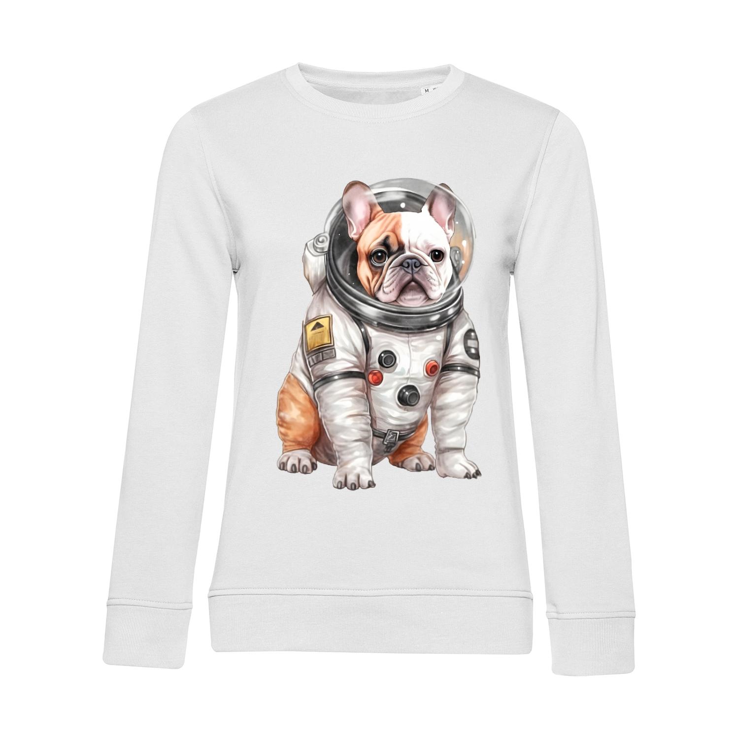 Nachhaltiges Sweatshirt Damen Hunde - Französische Bulldogge im Raumanzug