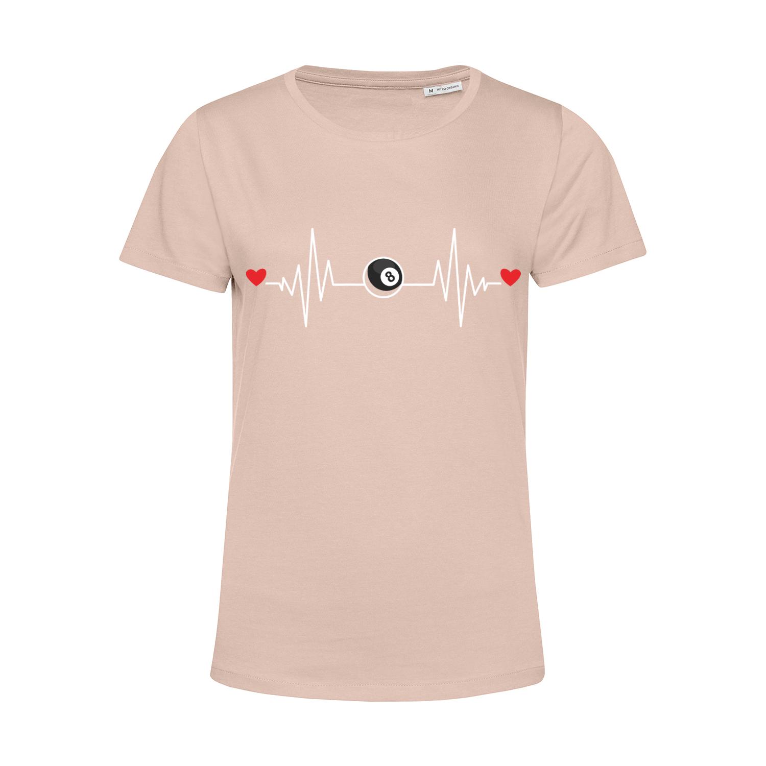 Nachhaltiges T-Shirt Damen Billard - Herzstromkurve
